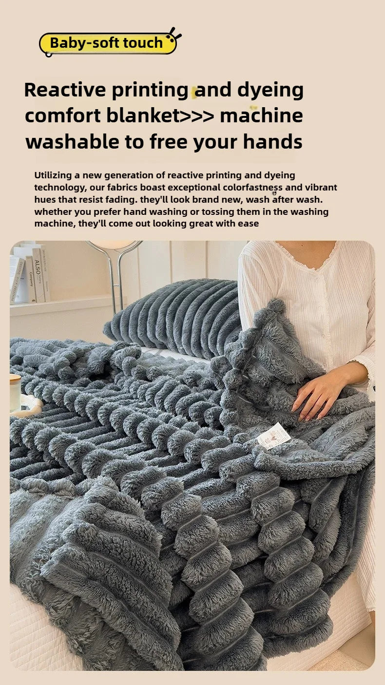 Thea Wide-Stripe Flannel Throw