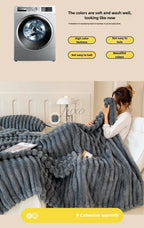 Thea Wide-Stripe Flannel Throw