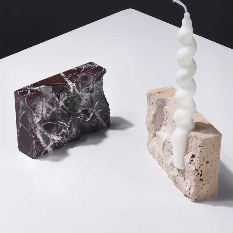 Noma Travertine Candleholder