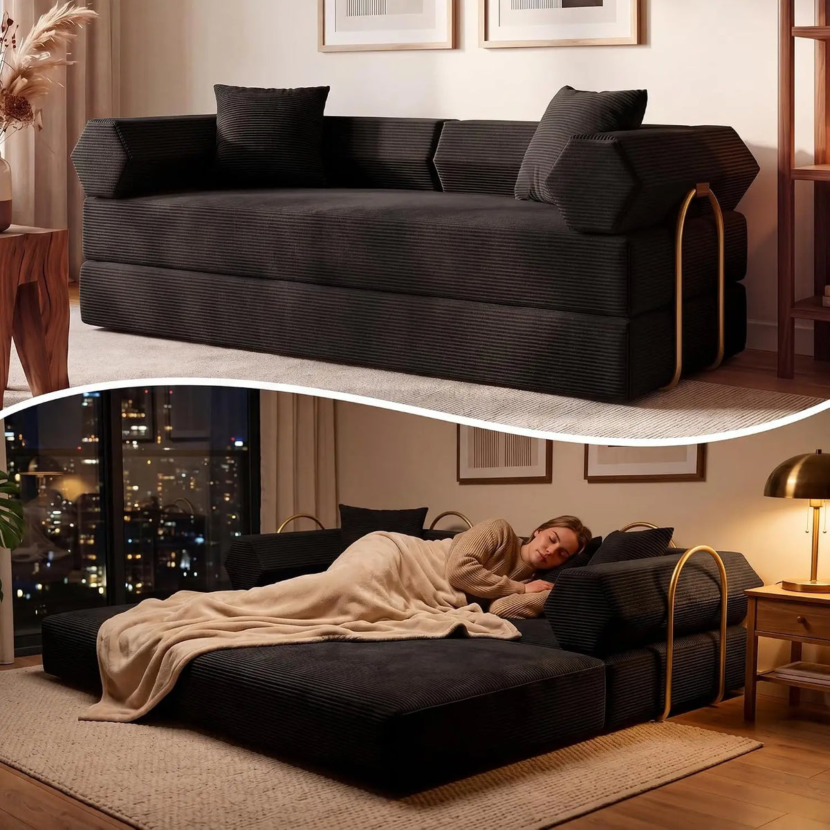 Calla Corduroy Convertible Sofa