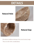 Talin Travertine & Wood Ceiling Light