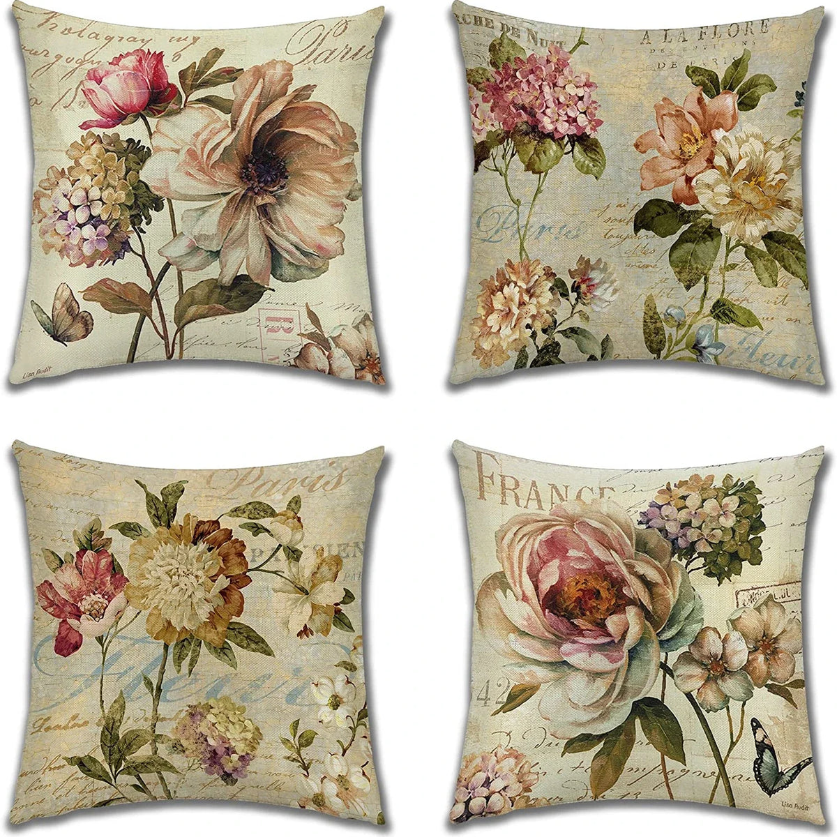 Posy Vintage Floral Cushion Cover