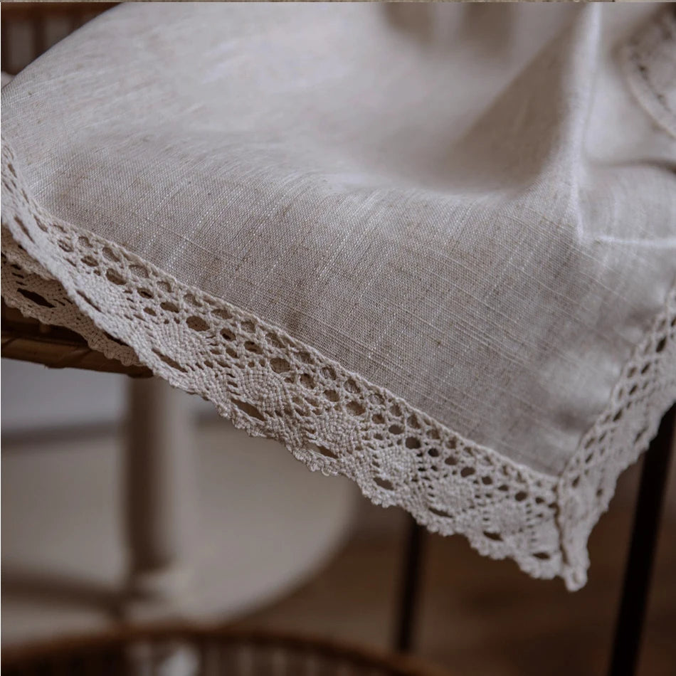 Celia Ruffled Linen-Blend Tablecloth