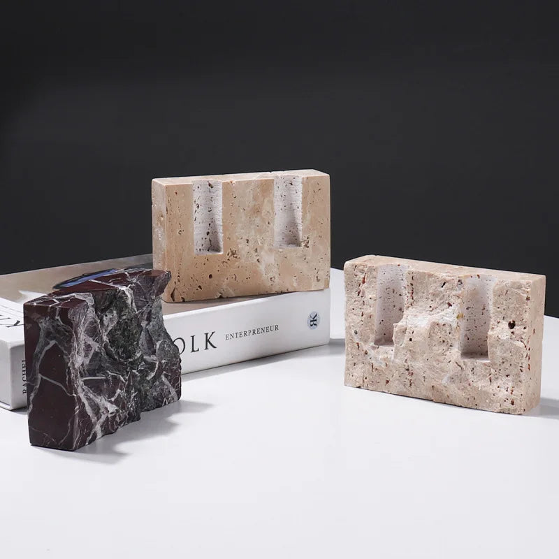 Noma Travertine Candleholder