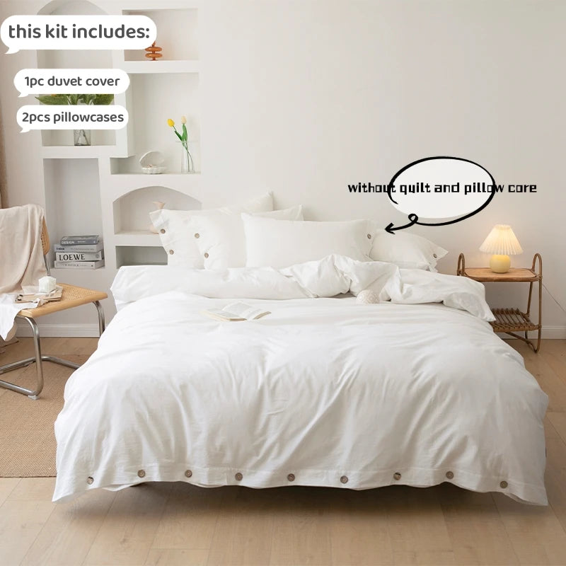 Oona Washed Cotton Button Duvet Set
