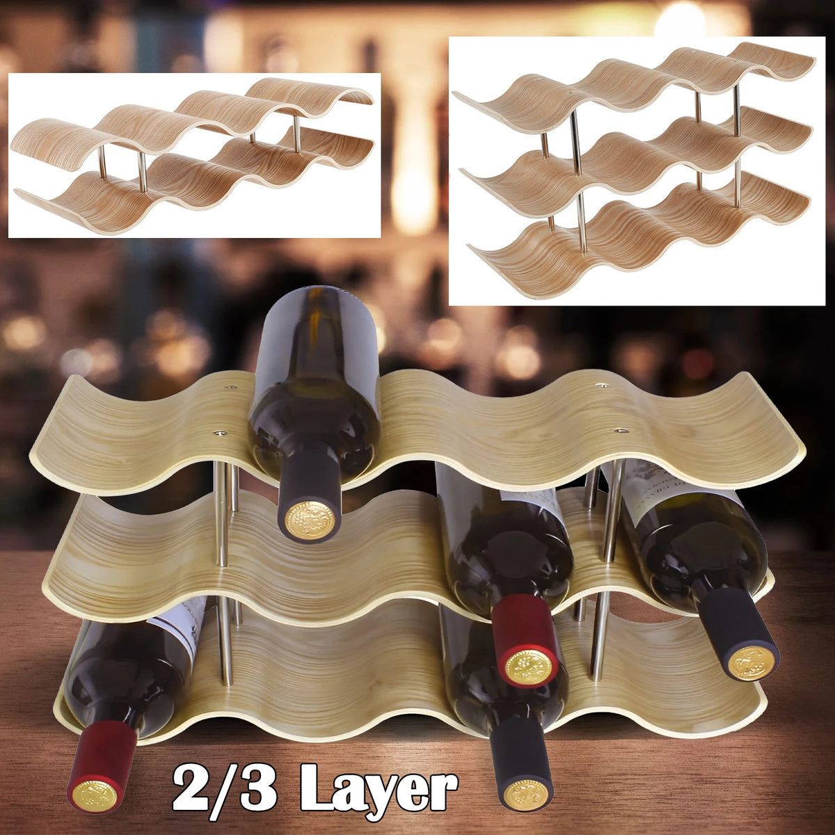 Vino Solid Wood Wine Display Rack