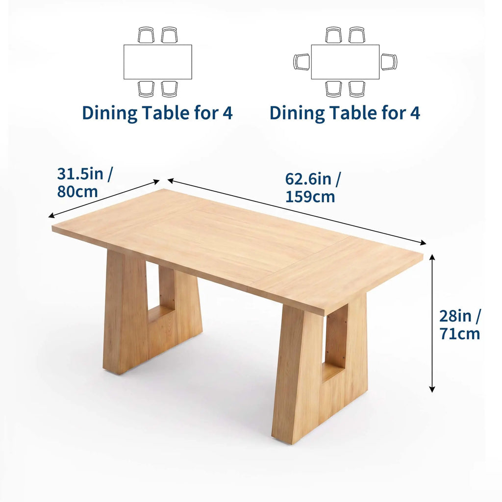 Faye 63-Inch Mid-Century Dining Table