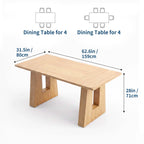 Faye 63-Inch Mid-Century Dining Table