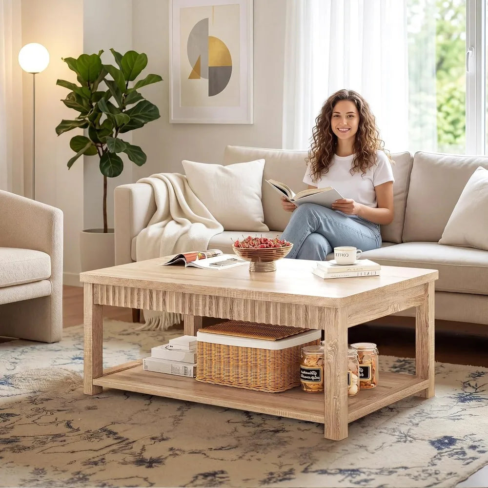 Mira Fluted Two-Tier Coffee Table