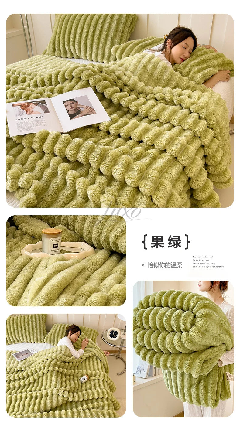 Thea Wide-Stripe Flannel Throw