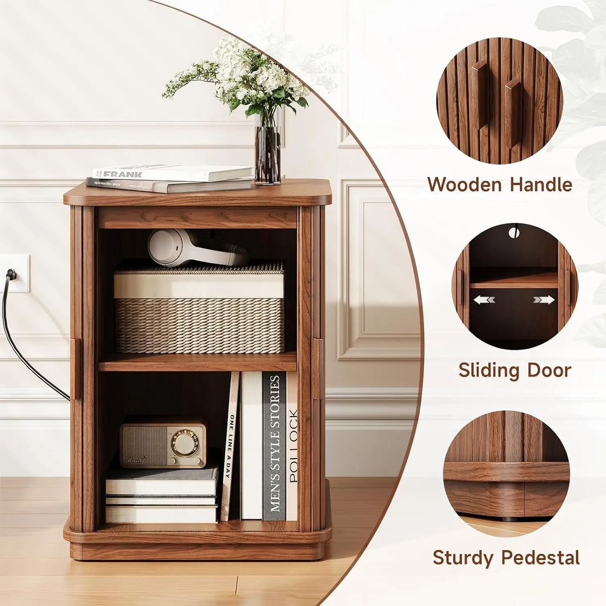 Nell Fluted Charging Nightstand
