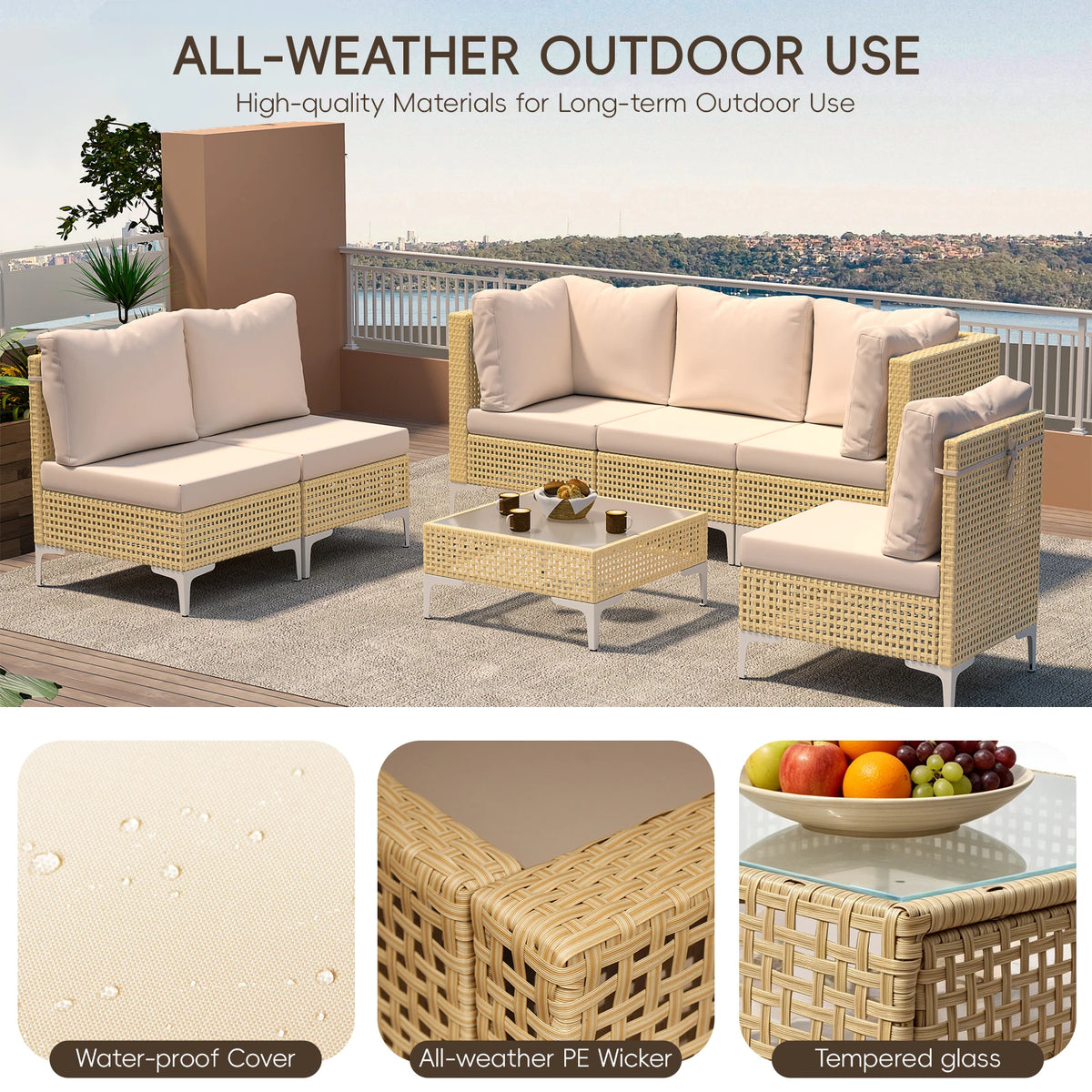 Amalfi Three-Piece Wicker Patio Set