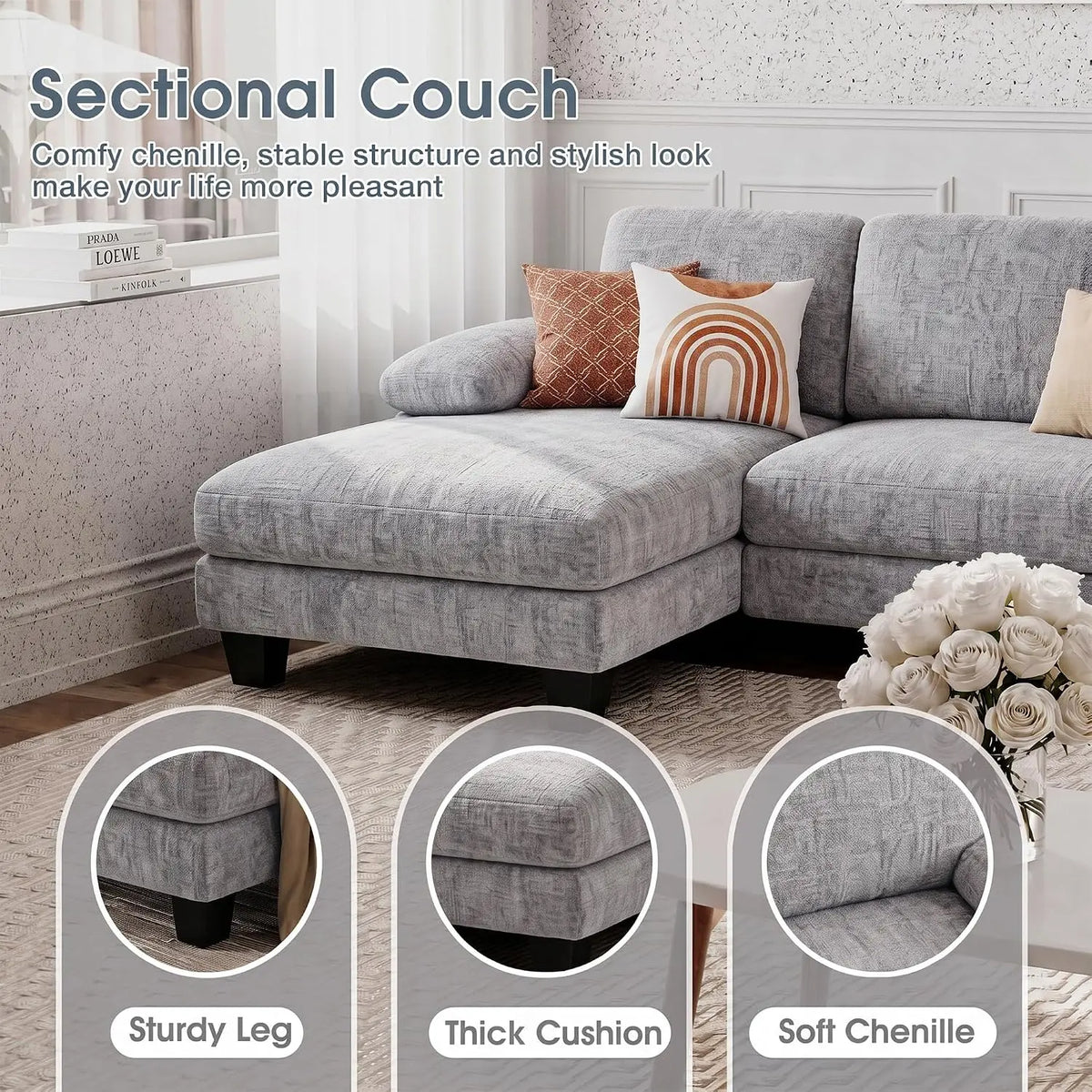 Monroe U-Shaped Convertible Sectional