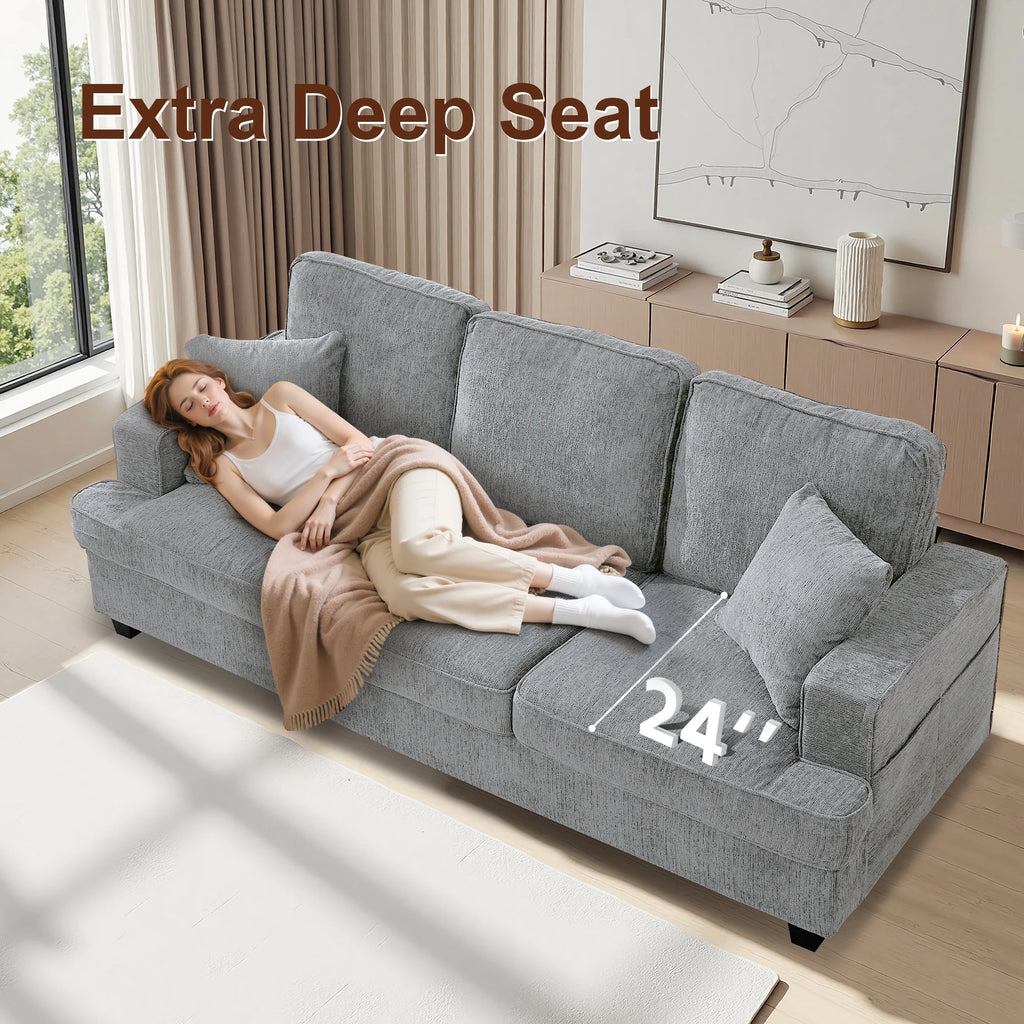 June 89-Inch Chenille Cloud Sofa
