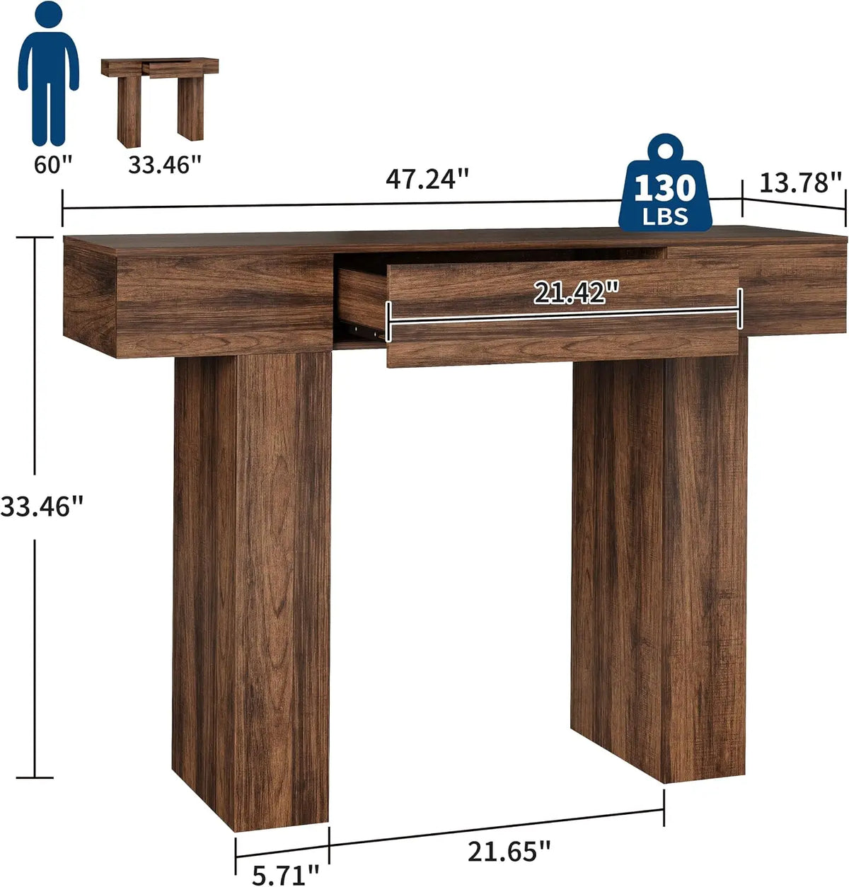 Hadley 47-Inch Drawer Console