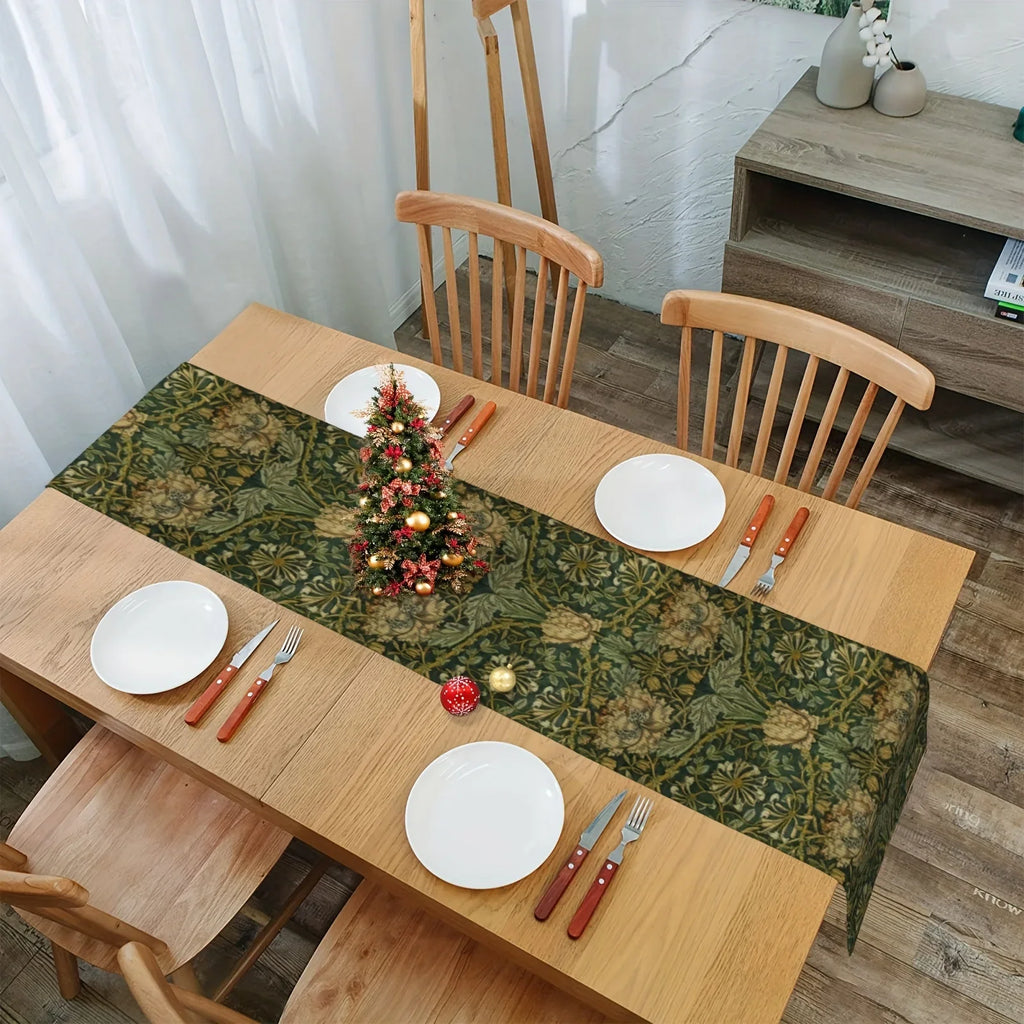 Flora Botanical Linen Table Runner