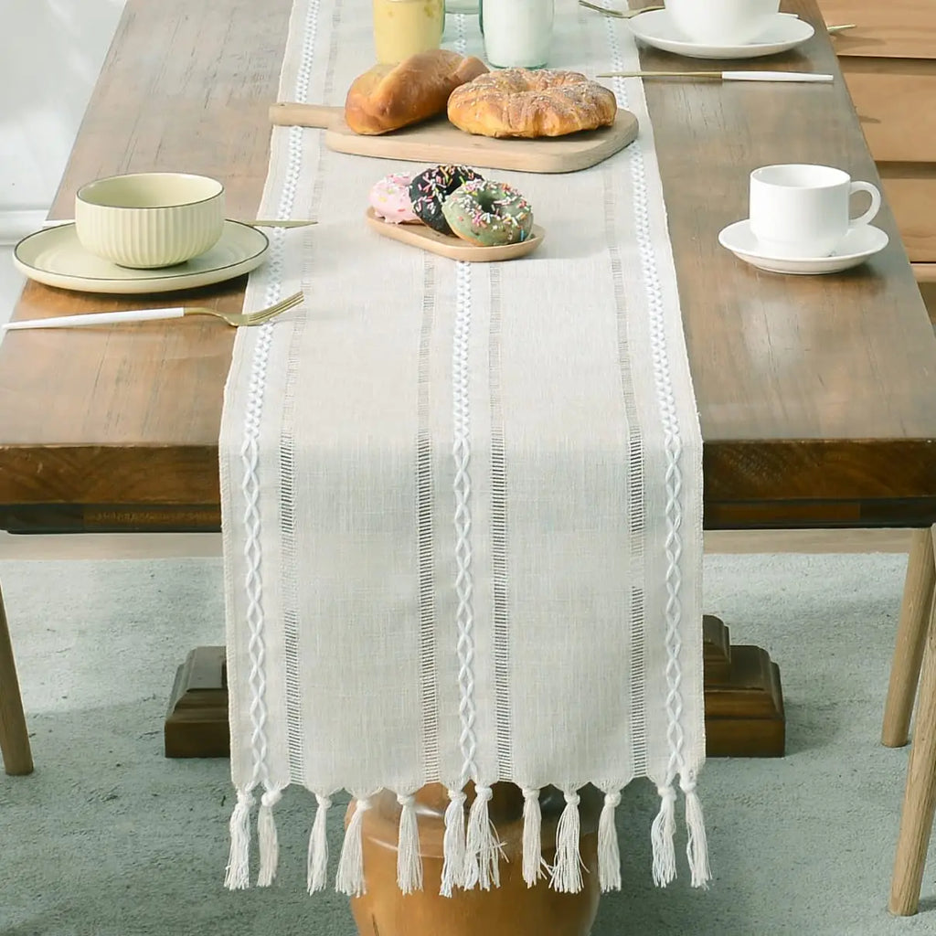 Linden Tasselled Linen Table Runner