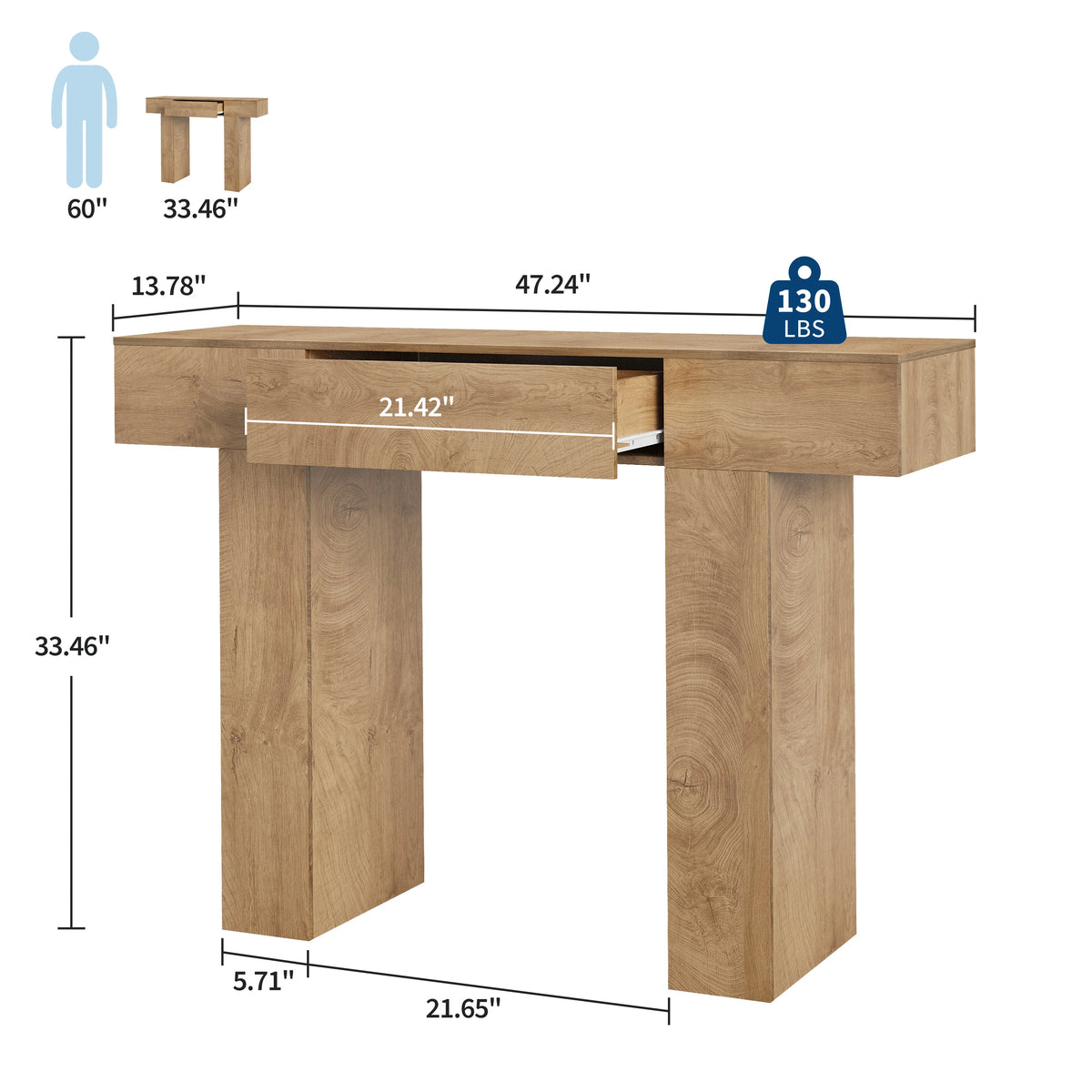 Hadley 47-Inch Drawer Console