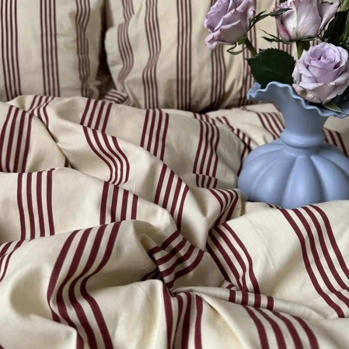 Beau Striped Cotton Duvet Set