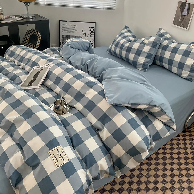 Kiso Washed Check Duvet Cover Set
