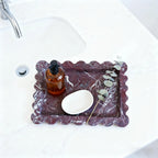Rosso Scalloped Rosa Levanto Marble Tray