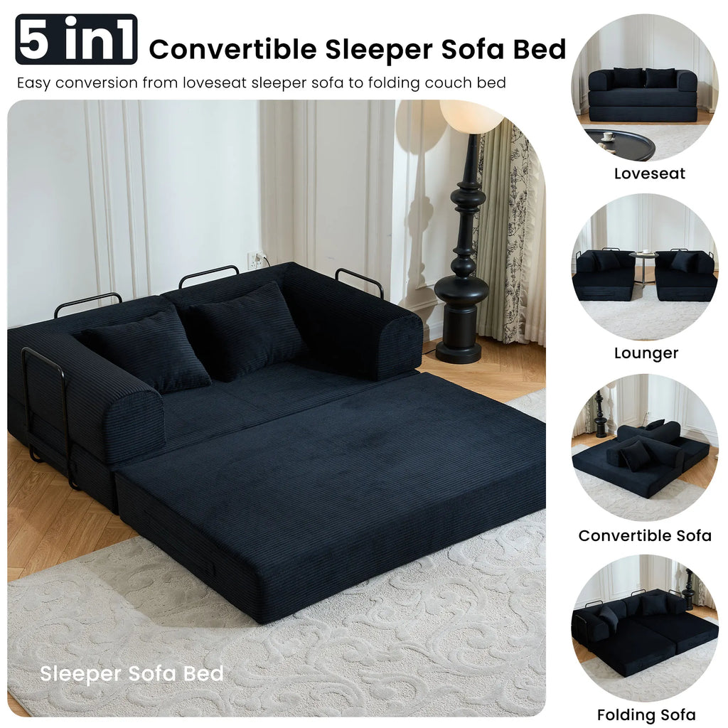 Milo Corduroy Convertible Loveseat