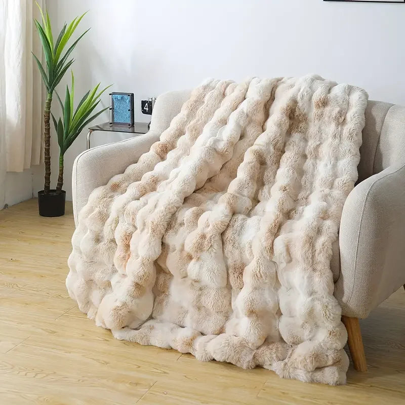 Fable Faux-Rabbit Fleece Throw