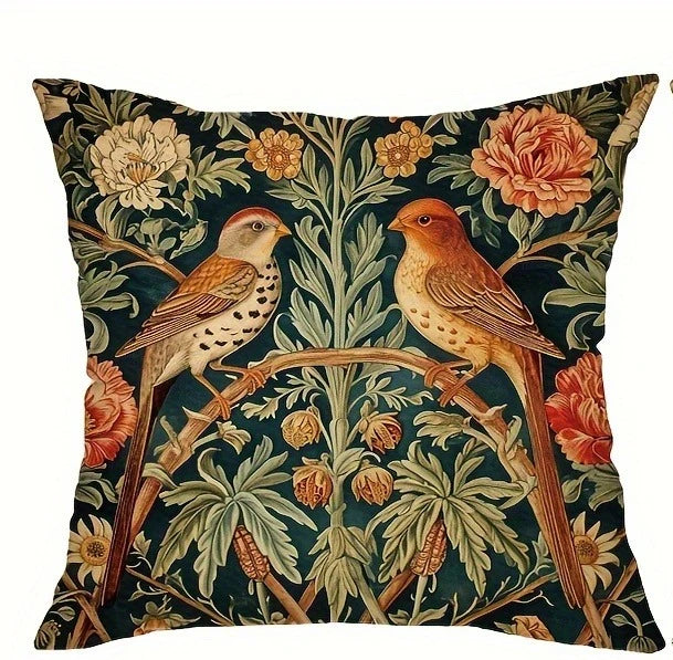Meadow Botanical Linen Pillow Cover