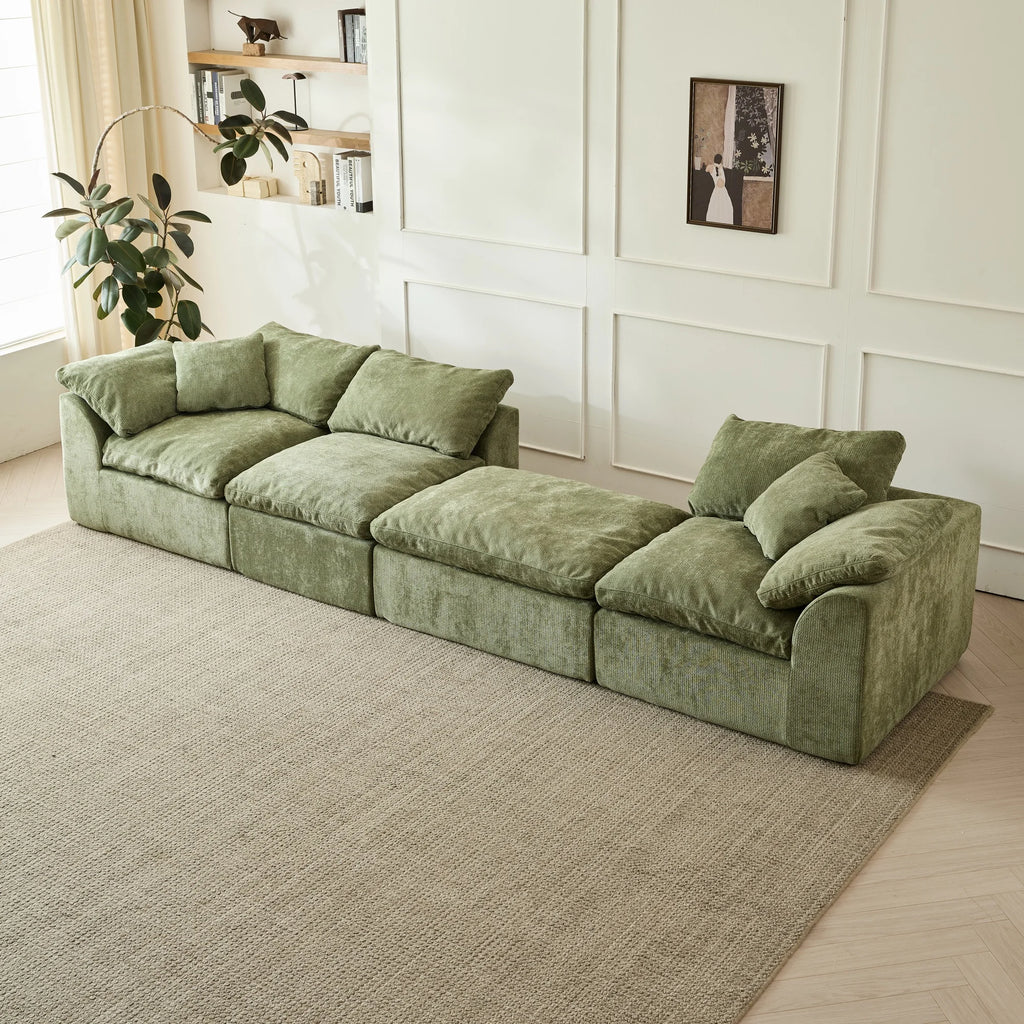 Olive Chenille Cloud Sectional