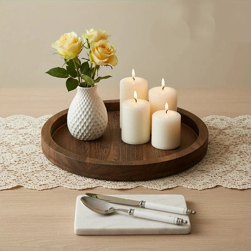 Rowan Round Wood Display Tray