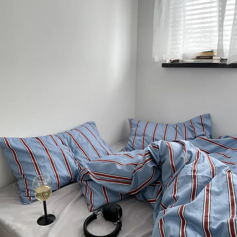 Beau Striped Cotton Duvet Set