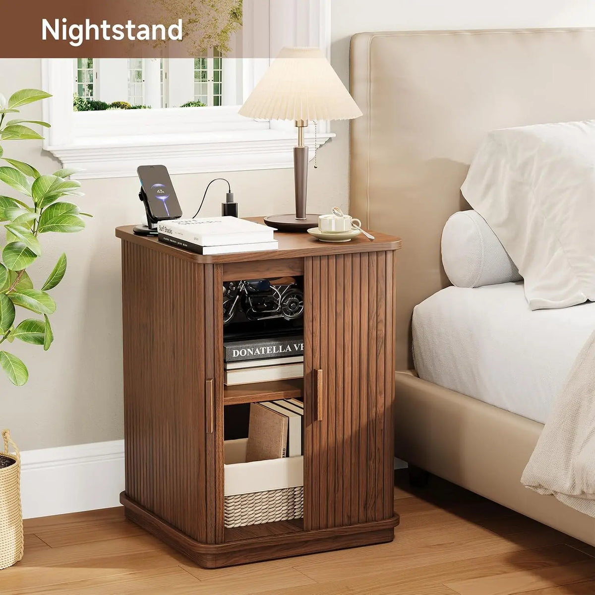 Nell Fluted Charging Nightstand