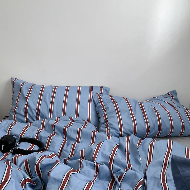 Beau Striped Cotton Duvet Set