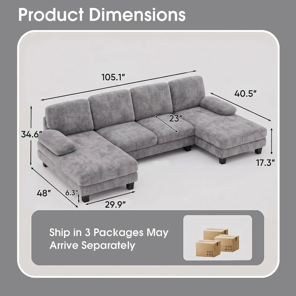 Monroe U-Shaped Convertible Sectional