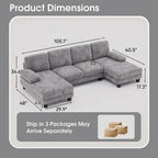 Monroe U-Shaped Convertible Sectional