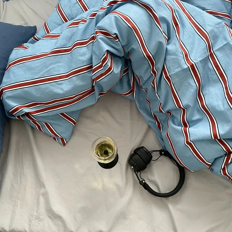 Beau Striped Cotton Duvet Set