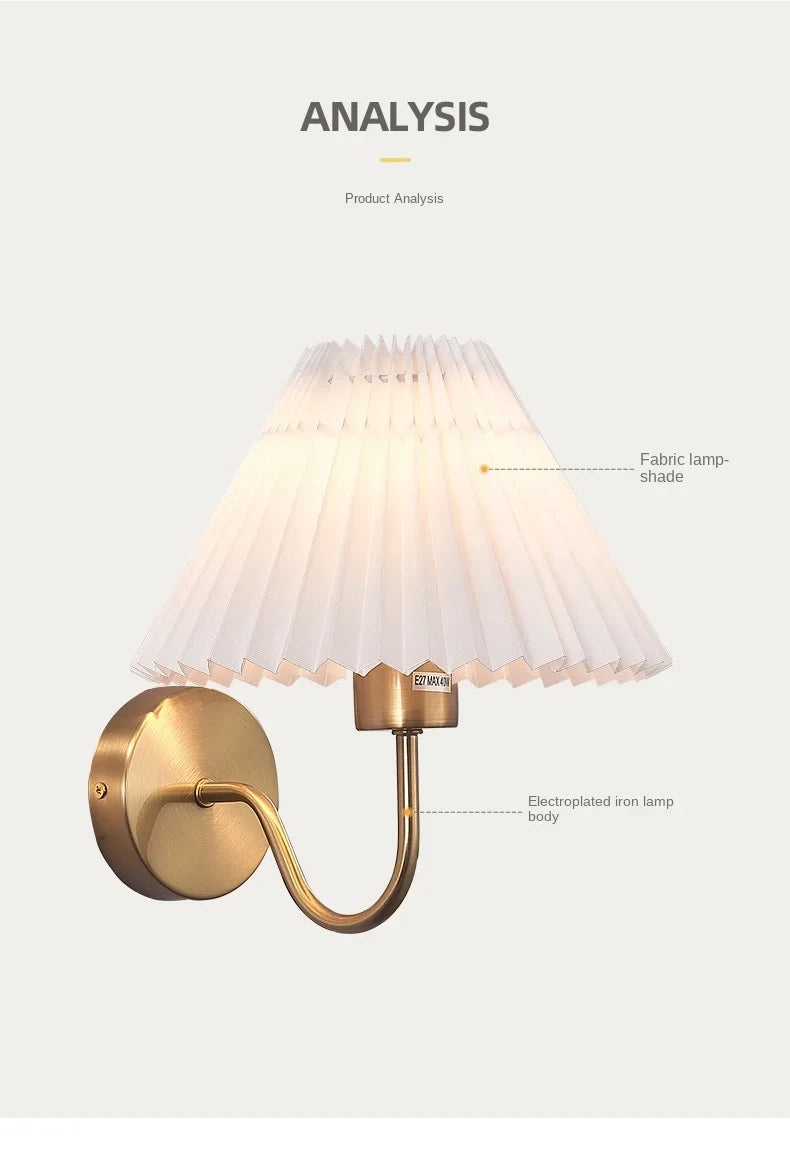 Rue Pleated Umbrella Wall Lamp