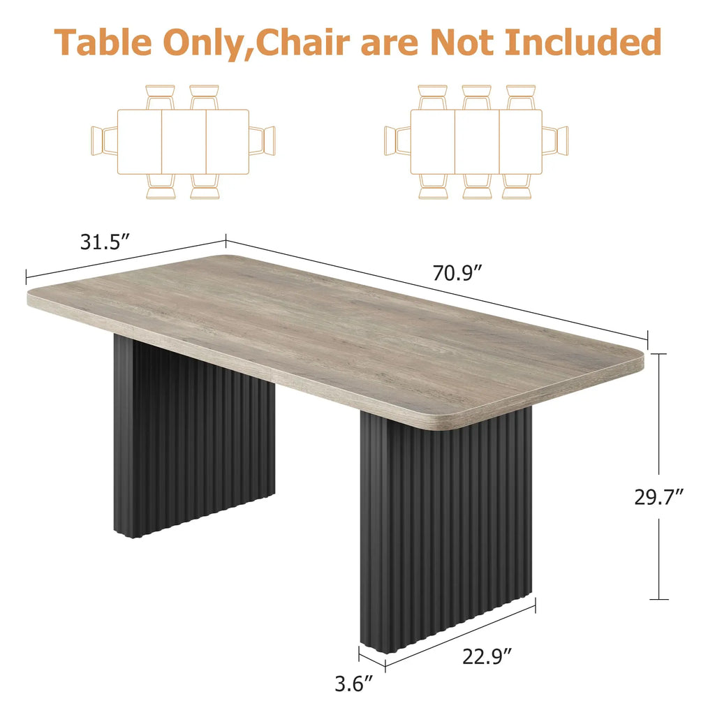 Rowan 71-Inch Fluted-Leg Dining Table
