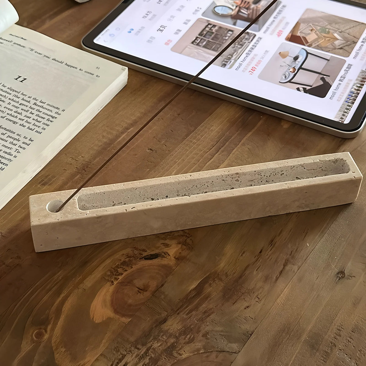 Sage Natural Travertine Incense Tray