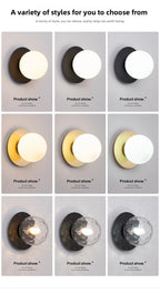 Opal Brass Frosted Globe Wall Sconce