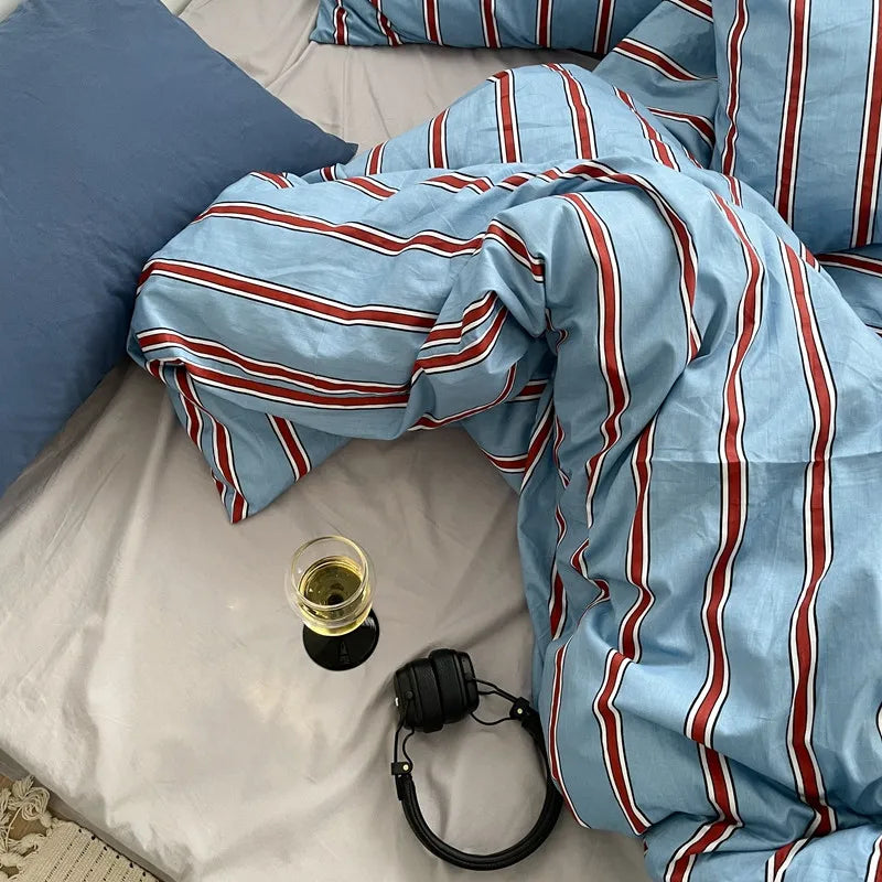 Beau Striped Cotton Duvet Set