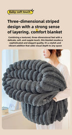 Thea Wide-Stripe Flannel Throw