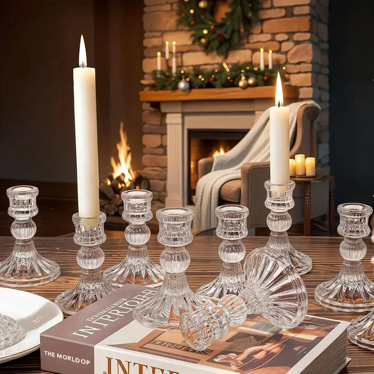Clara Glass Candleholder Trio