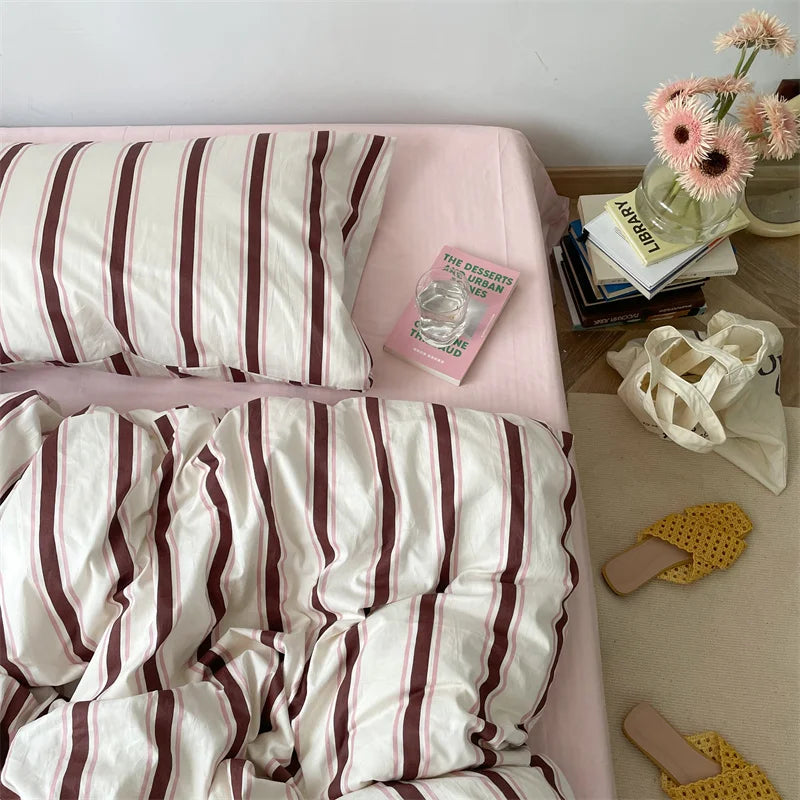 Beau Striped Cotton Duvet Set
