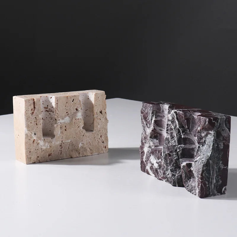 Noma Travertine Candleholder