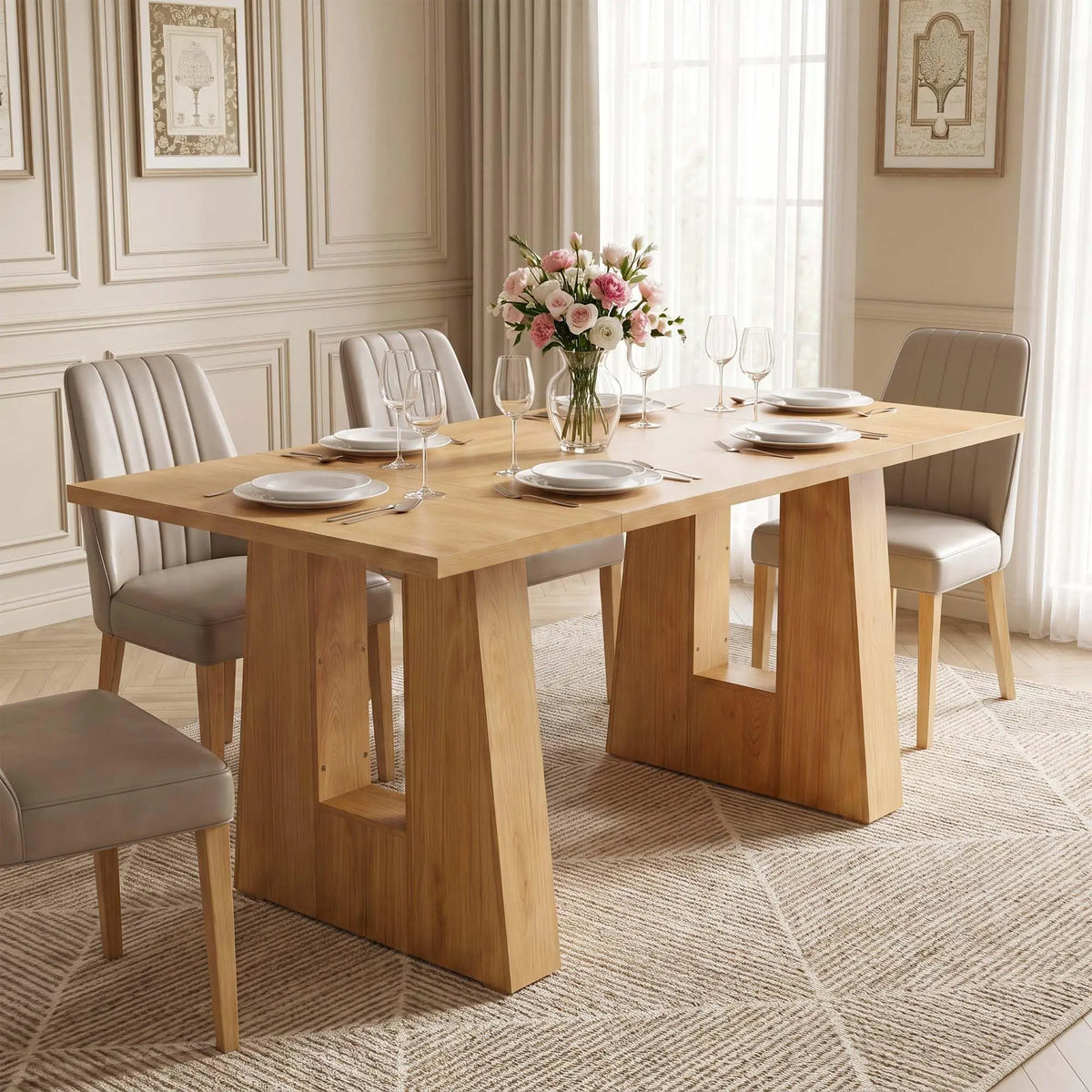 Faye 63-Inch Mid-Century Dining Table