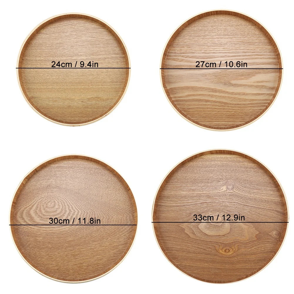 Arden Round Wooden Serving Tray
