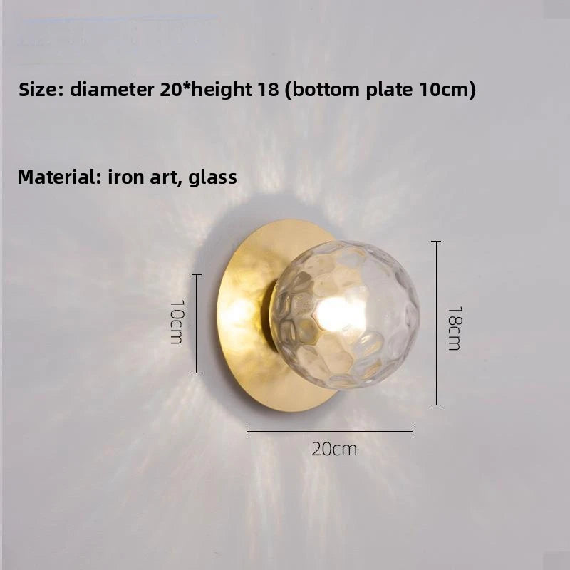 Opal Brass Frosted Globe Wall Sconce