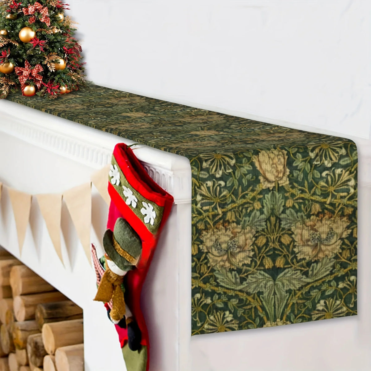 Flora Botanical Linen Table Runner