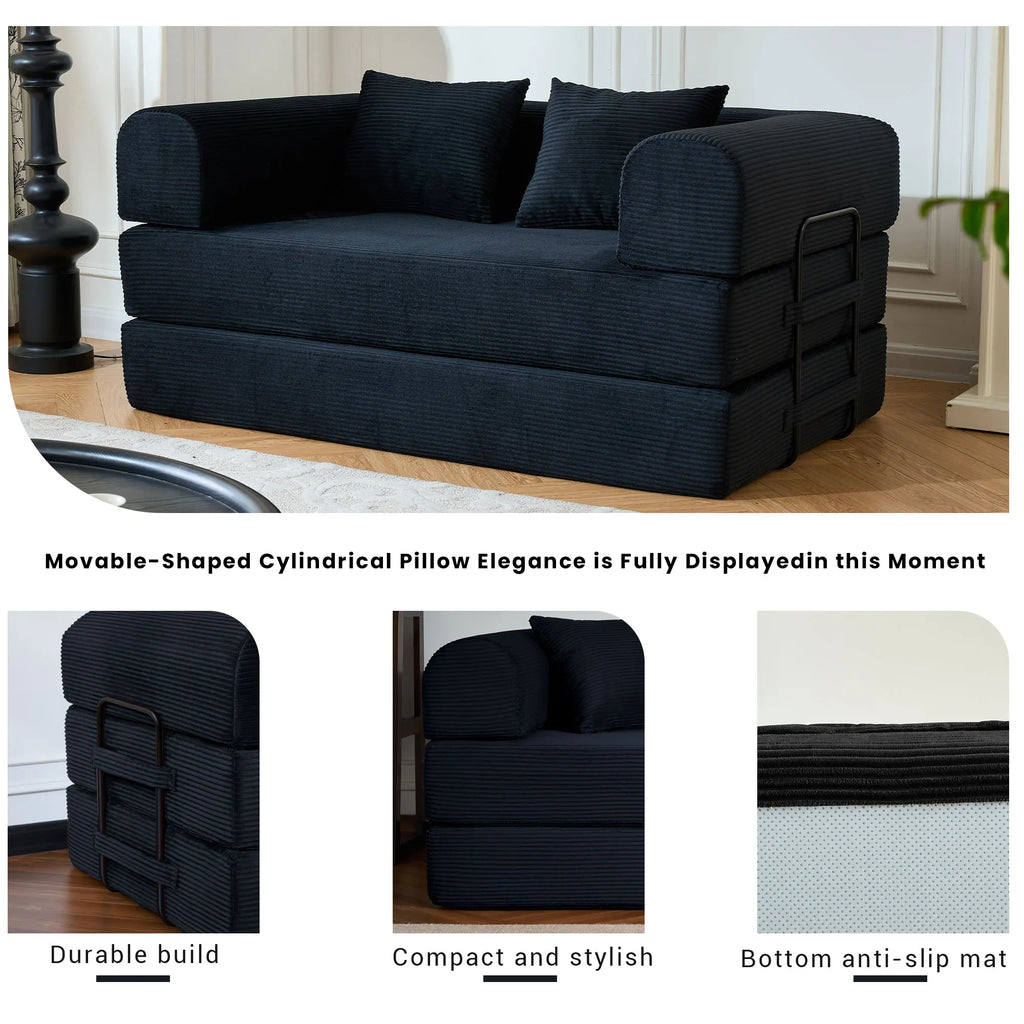 Milo Corduroy Convertible Loveseat
